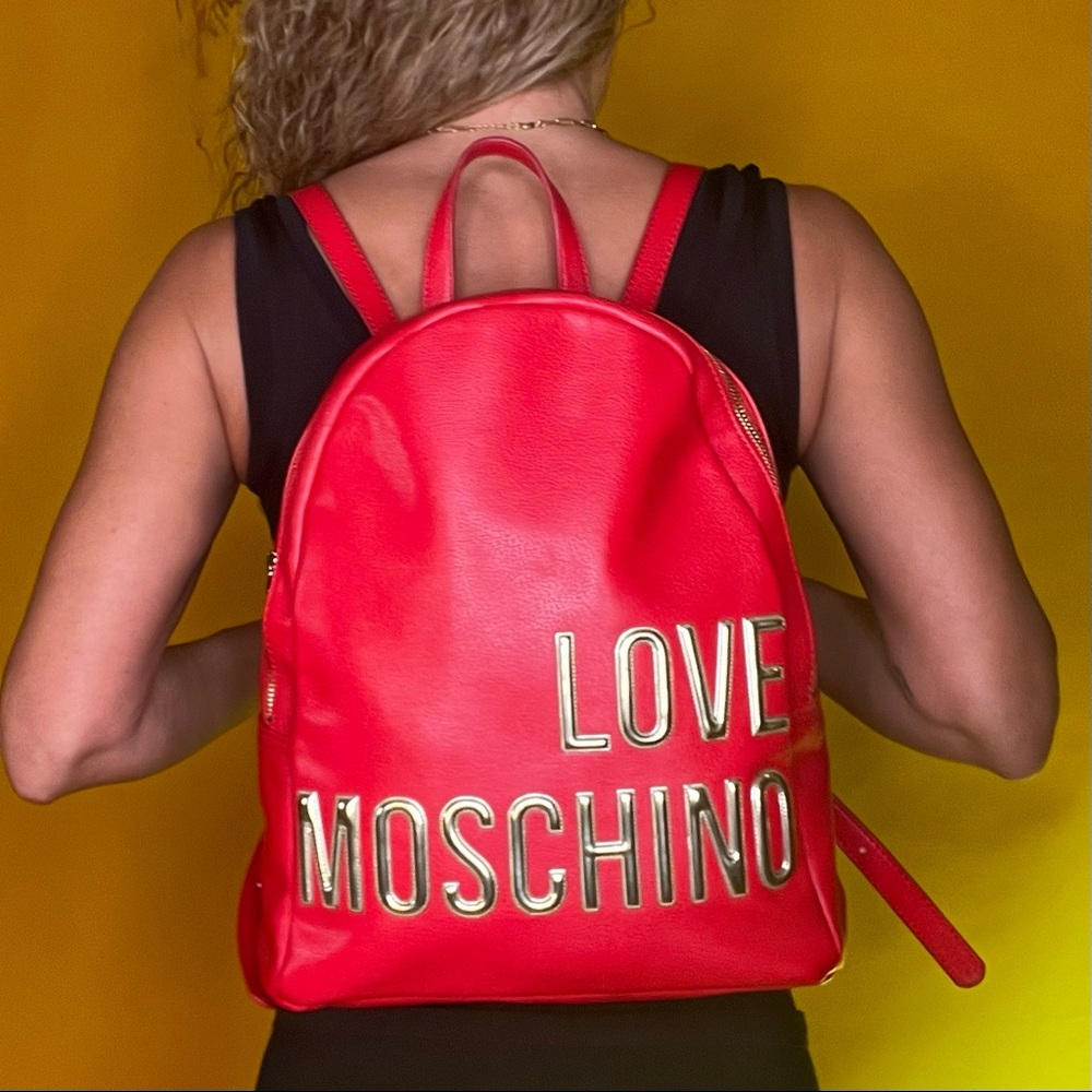 Iconic! Collectors items! Rare! Moschino Love Backpack! Like new.Paper on zipper